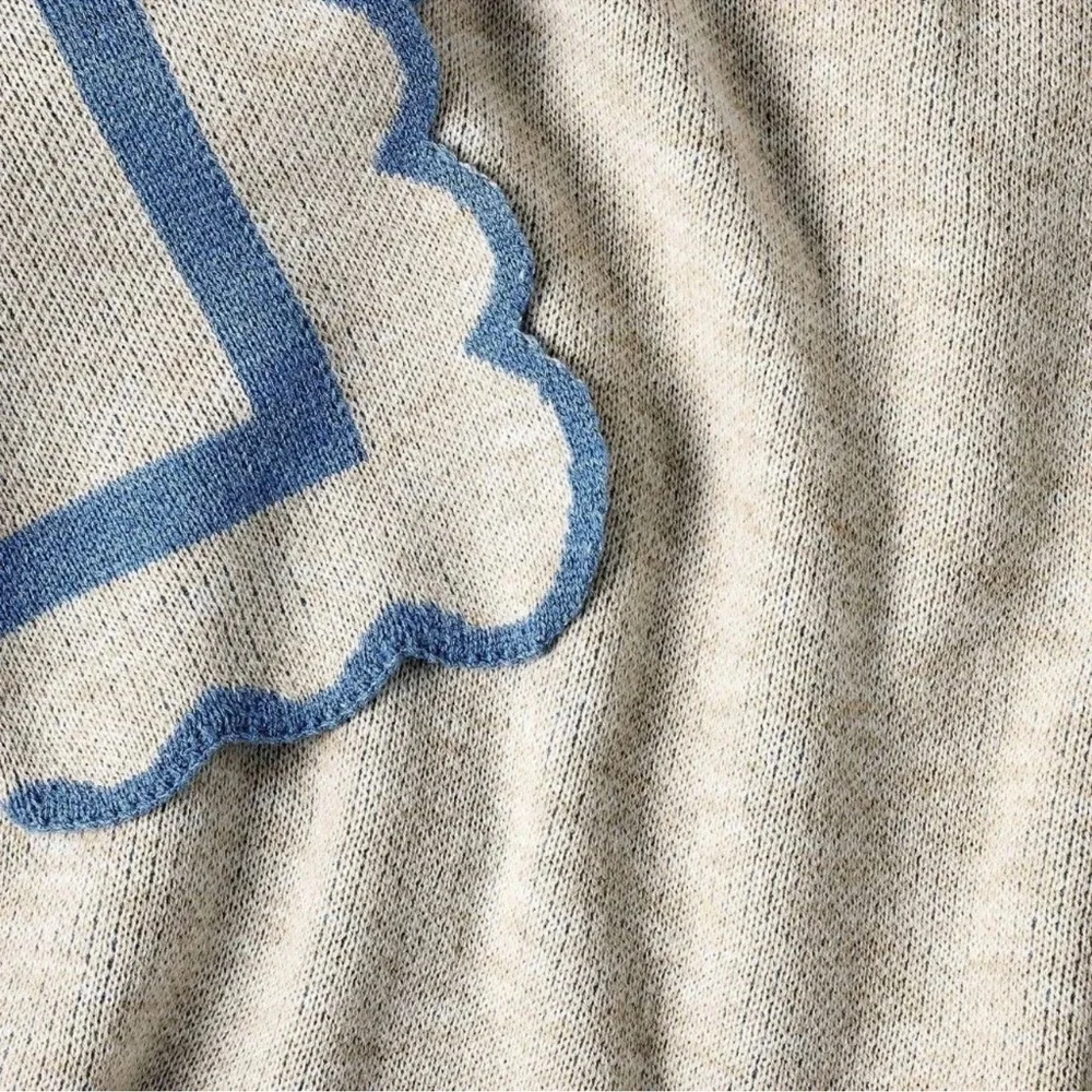 Scalloped Edge Throw BLUE Blanket - Threshold designed with Studio McGee